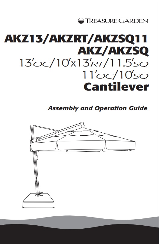 ﻿Treasure Garden AKZ13 Cantilever Umbrella
